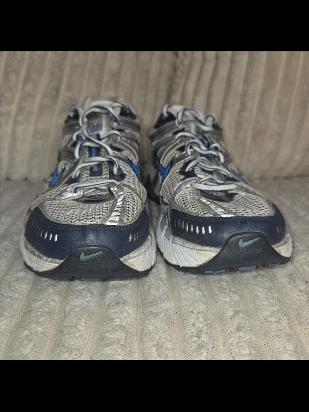 Nike Air Zoom Equalon 2 Cushlon ST Running Shoes Metallic Silver Blue Size 9.5 - Picture 6 of 10